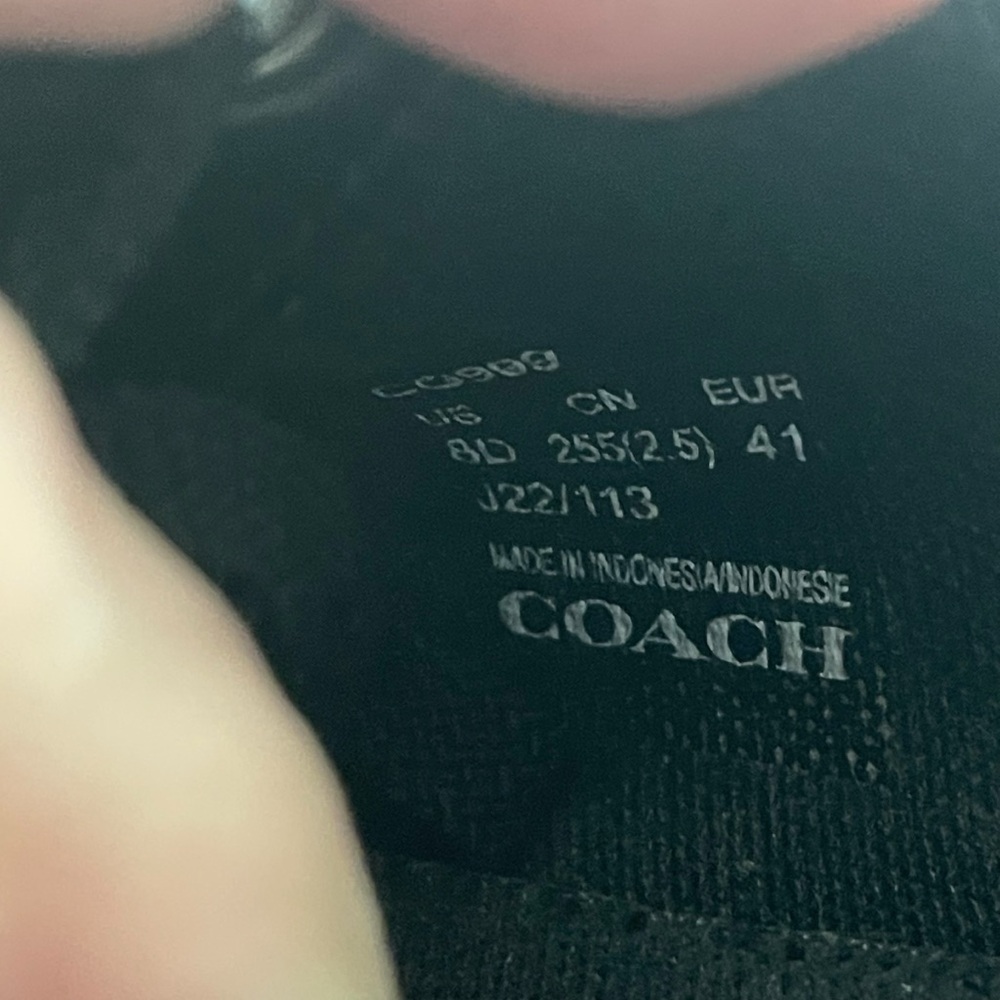 Coach Black Leather Sneakers Men Size 8 - Picture 8 of 8